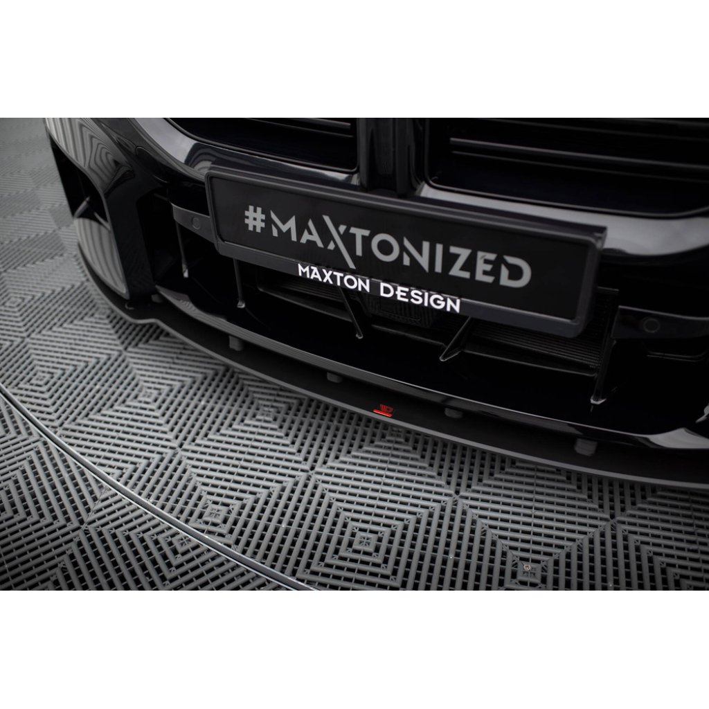 Maxton Design "Street Pro" spoiler pod přední nárazník ver.1 pro BMW M2 G87, plast ABS bez povrchové úpravy, s červenou linkou