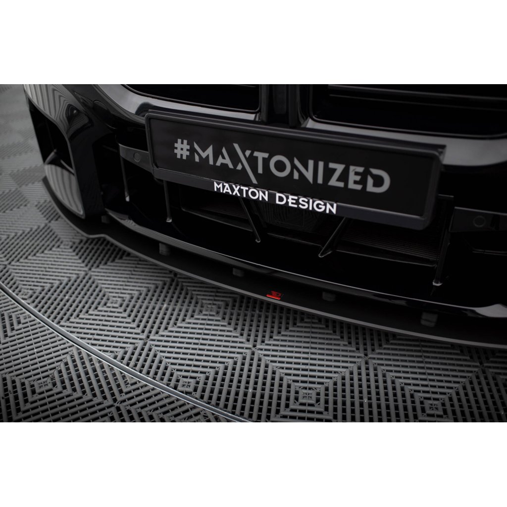 Maxton Design "Street Pro" spoiler pod přední nárazník ver.2 pro BMW M2 G87, plast ABS bez povrchové úpravy, s červenou linkou