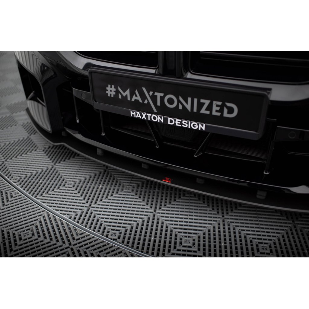 Maxton Design "Street Pro" spoiler pod přední nárazník ver.2 pro BMW M2 G87, plast ABS bez povrchové úpravy, s červenou linkou