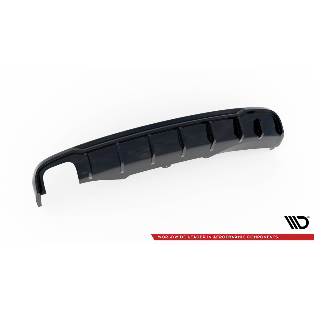 Maxton Design vložka zadního nárazníku pro Audi A4 B8, černý lesklý plast ABS, Sedan/Avant, verze s dvojitou koncovkou na jedné straně