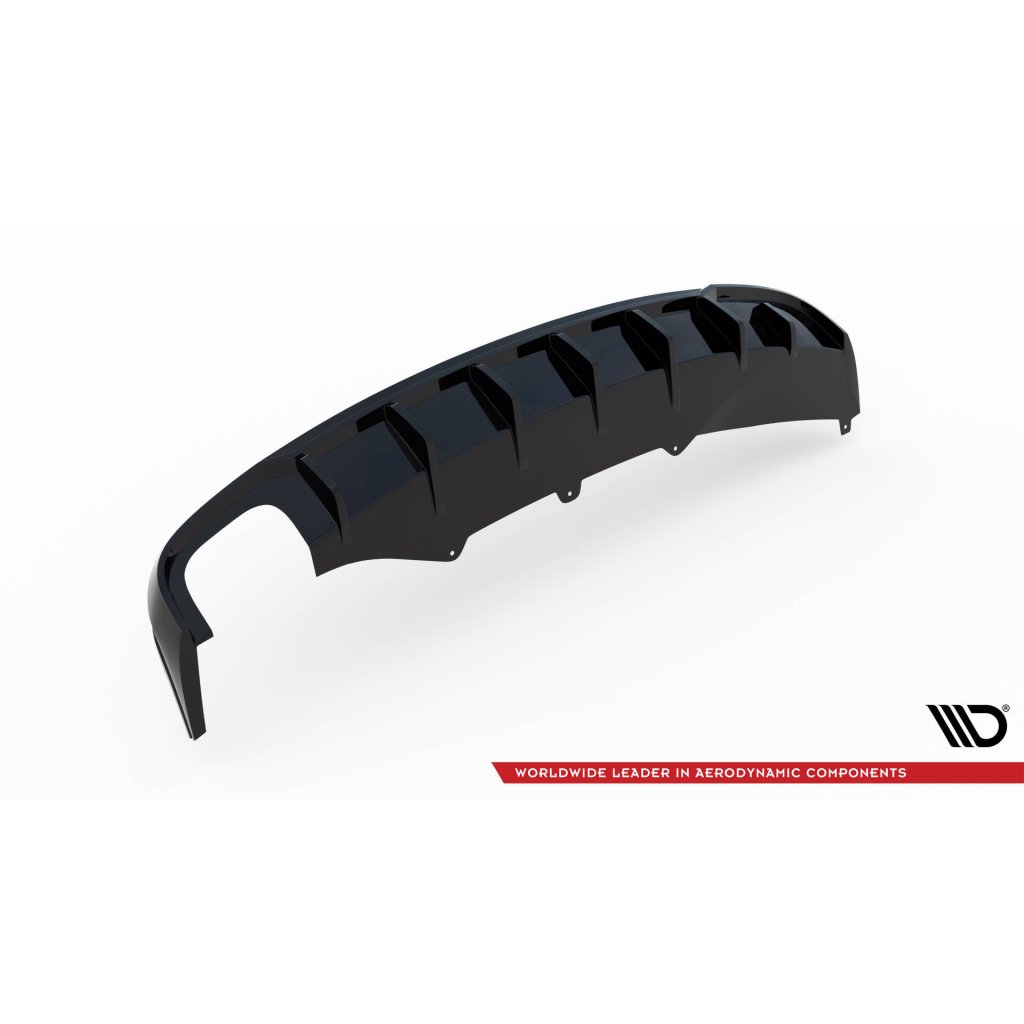 Maxton Design vložka zadního nárazníku pro Audi A4 B8, černý lesklý plast ABS, Sedan/Avant, verze s dvojitou koncovkou na jedné straně