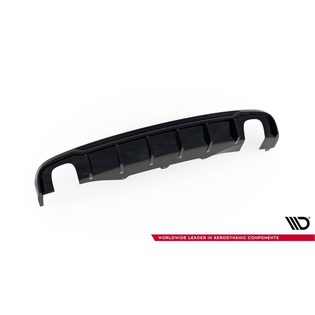 Maxton Design vložka zadního nárazníku pro Audi A4 B8, černý lesklý plast ABS, Sedan / Avant, verze s jednoduchými výfuky na obou stranách