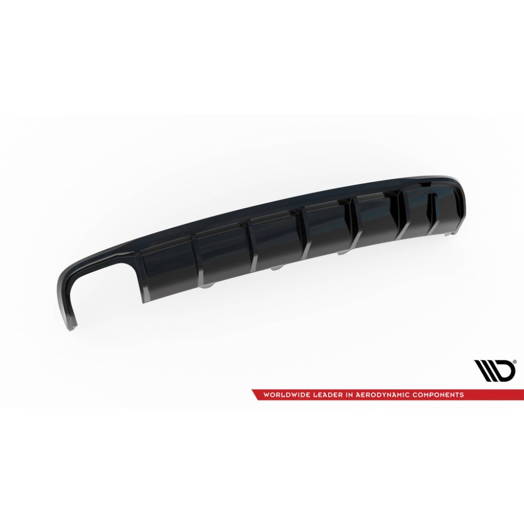 Maxton Design vložka zadního nárazníku pro Audi A4 B8 FL, černý lesklý plast ABS, Sedan/Avant, verze s dvojitou koncovkou na jedné straně