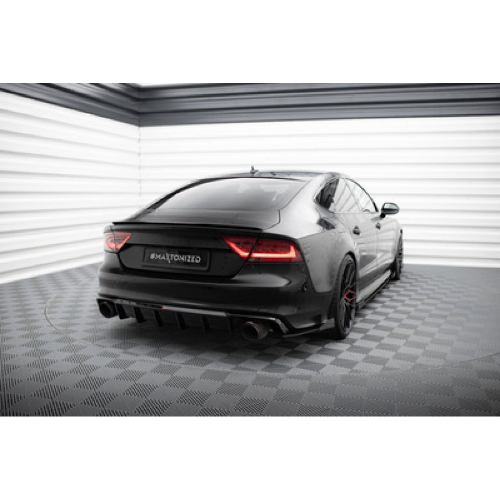 Maxton Design vložka zadního nárazníku pro Audi A7 C7, černý lesklý plast ABS, S-Line
