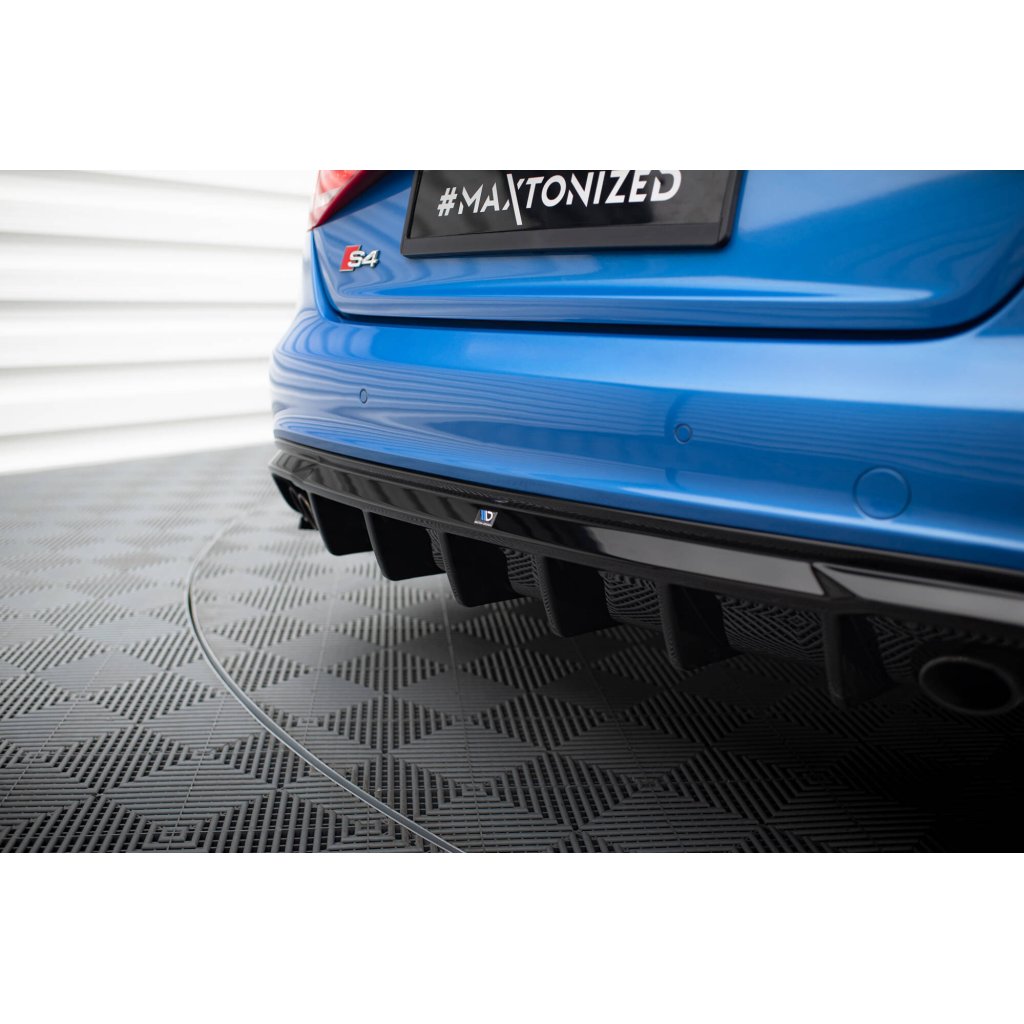 Maxton Design vložka zadního nárazníku pro Audi S4 B8, černý lesklý plast ABS, Sedan