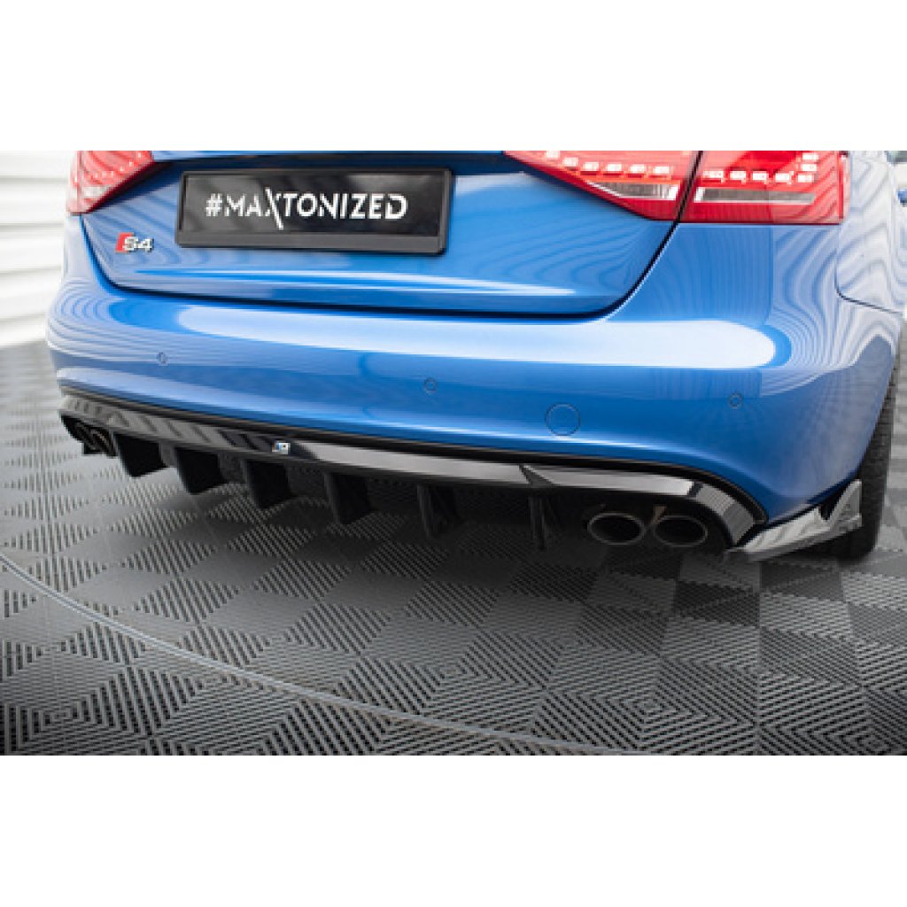 Maxton Design vložka zadního nárazníku pro Audi S4 B8, černý lesklý plast ABS, Sedan