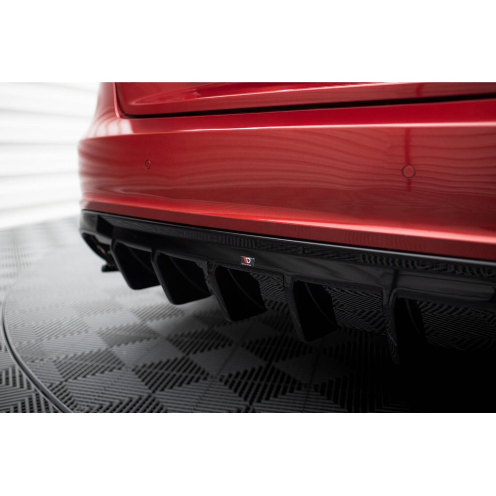 Maxton Design vložka zadního nárazníku pro Audi S5 8T, černý lesklý plast ABS, Sportback