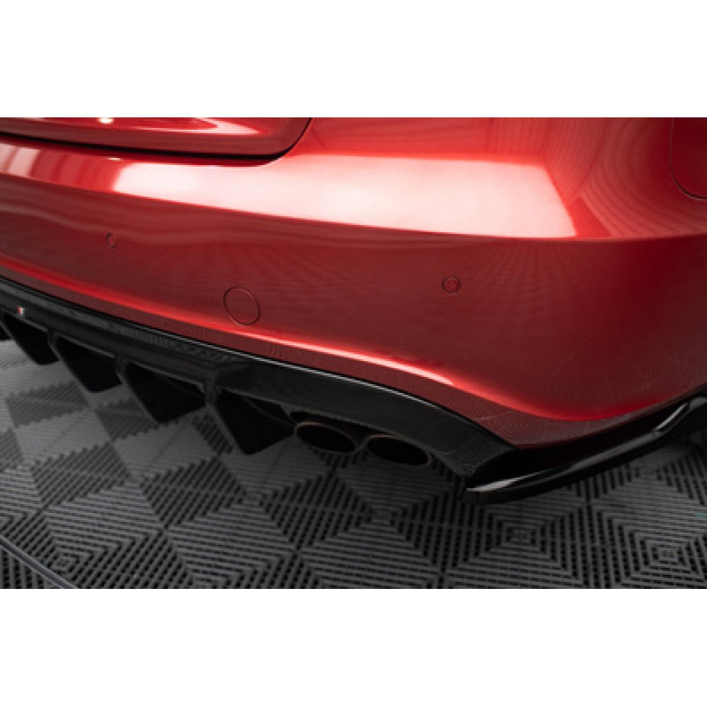 Maxton Design vložka zadního nárazníku pro Audi S5 8T, černý lesklý plast ABS, Sportback