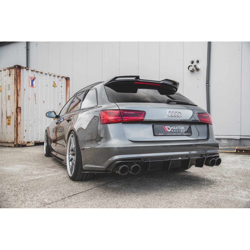 Maxton Design vložka zadního nárazníku pro Audi S6 C7 FL, černý lesklý plast ABS
