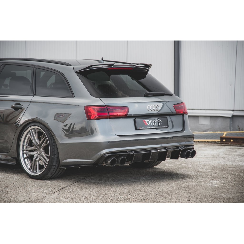 Maxton Design vložka zadního nárazníku pro Audi S6 C7 FL, černý lesklý plast ABS