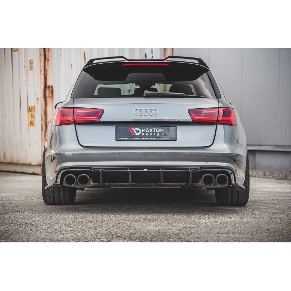 Maxton Design vložka zadního nárazníku pro Audi S6 C7 FL, černý lesklý plast ABS