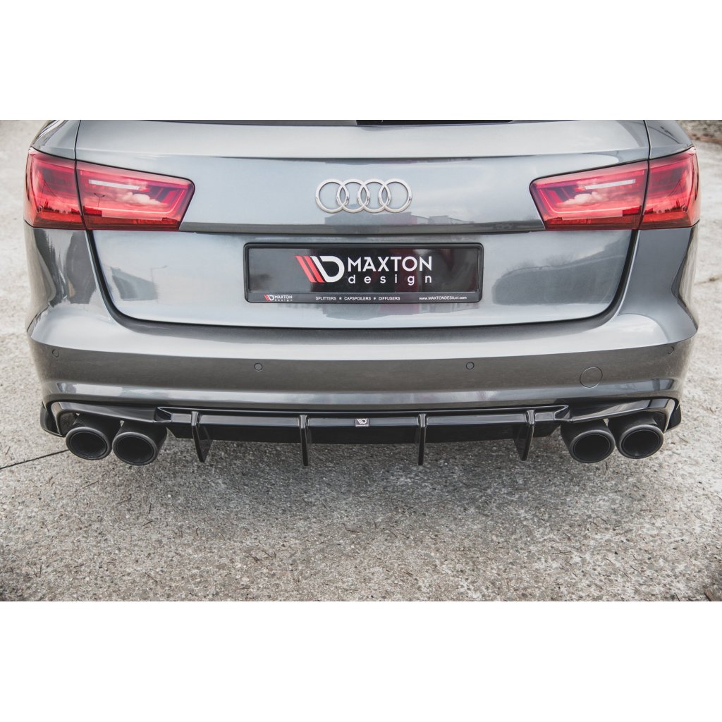Maxton Design vložka zadního nárazníku pro Audi S6 C7 FL, černý lesklý plast ABS