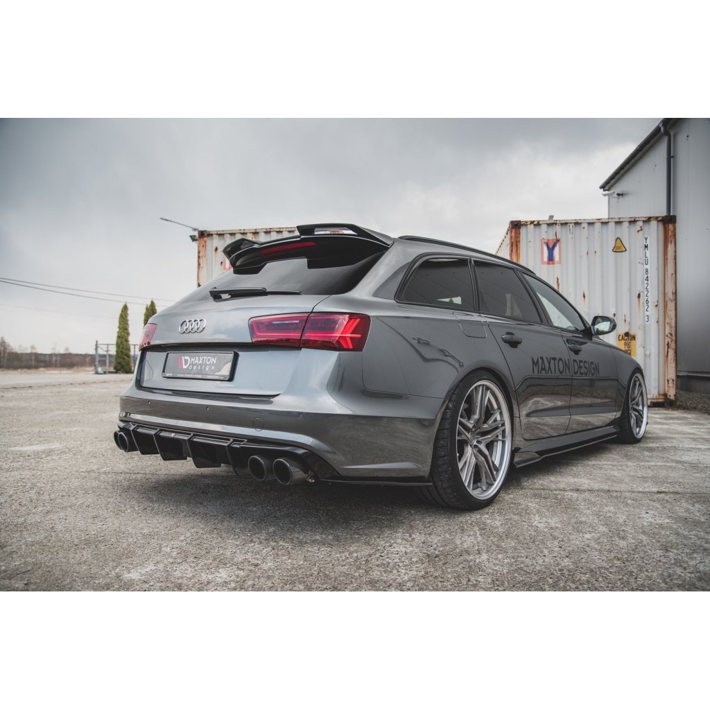Maxton Design vložka zadního nárazníku pro Audi S6 C7 FL, černý lesklý plast ABS