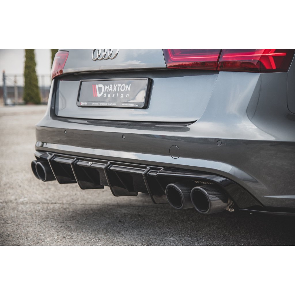 Maxton Design vložka zadního nárazníku pro Audi S6 C7 FL, černý lesklý plast ABS