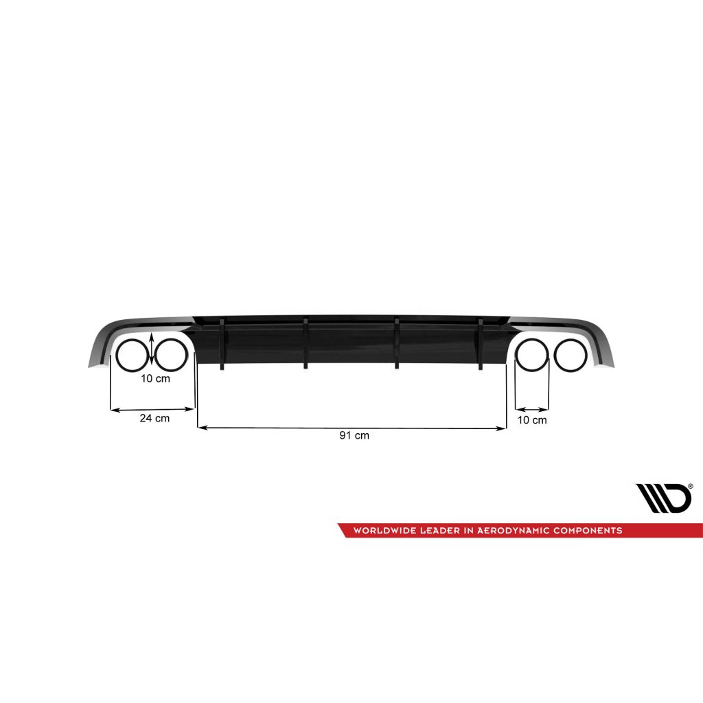 Maxton Design vložka zadního nárazníku pro Audi S6 C7 FL, černý lesklý plast ABS