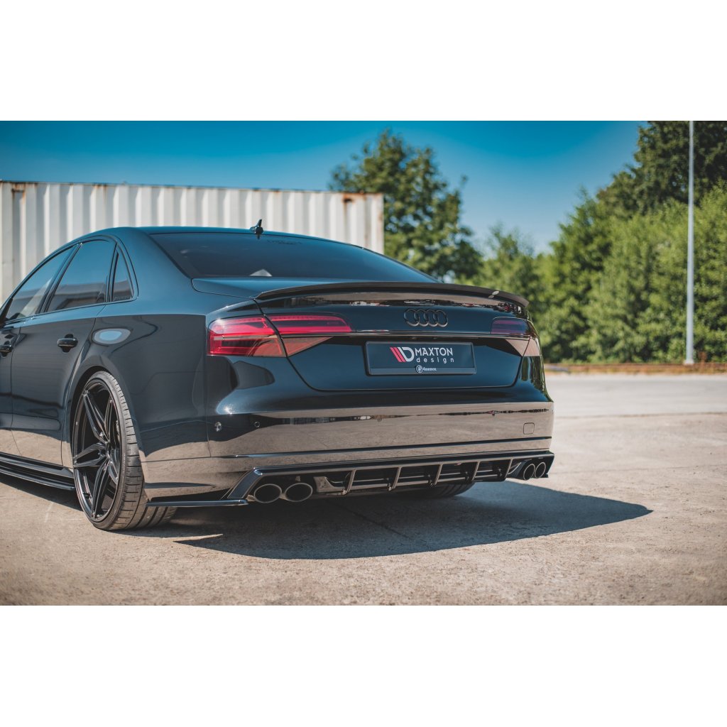 Maxton Design vložka zadního nárazníku pro Audi S8 D4 FL, černý lesklý plast ABS