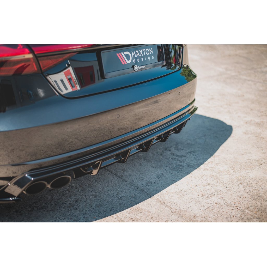 Maxton Design vložka zadního nárazníku pro Audi S8 D4 FL, černý lesklý plast ABS