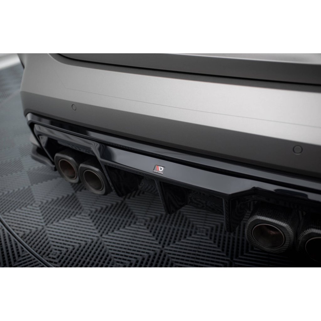 Maxton Design vložka zadního nárazníku pro BMW M3 G80, G81, černý lesklý plast ABS, Sedan/Touring