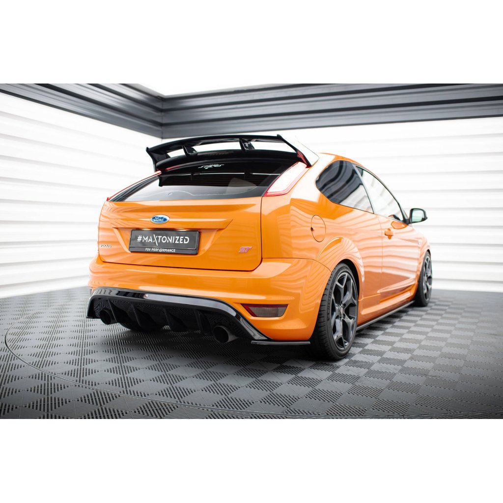 Maxton Design vložka zadního nárazníku pro Ford Focus ST Mk2 Facelift, černý lesklý plast ABS