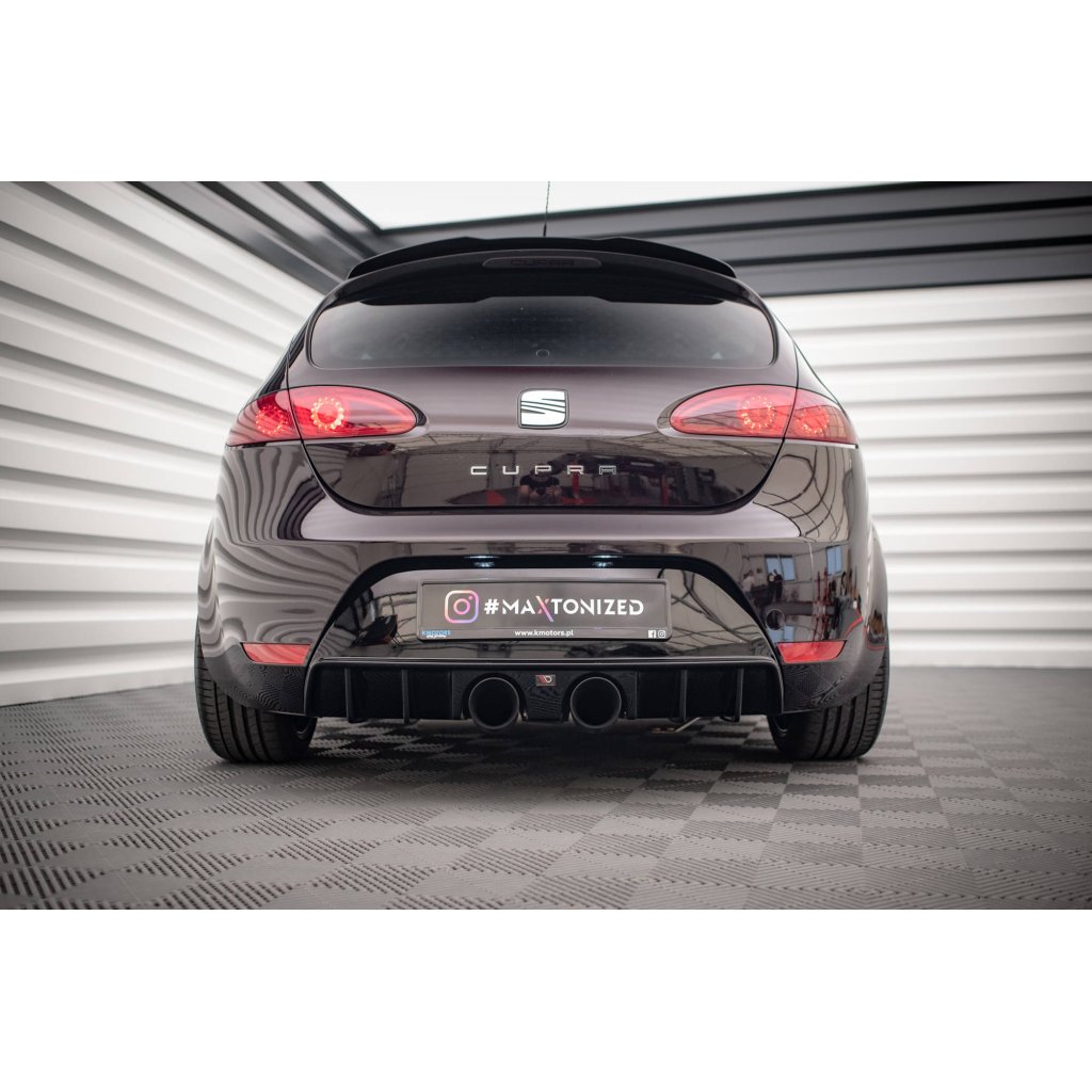 Maxton Design vložka zadního nárazníku pro Seat Leon Cupra Mk2, černý lesklý plast ABS