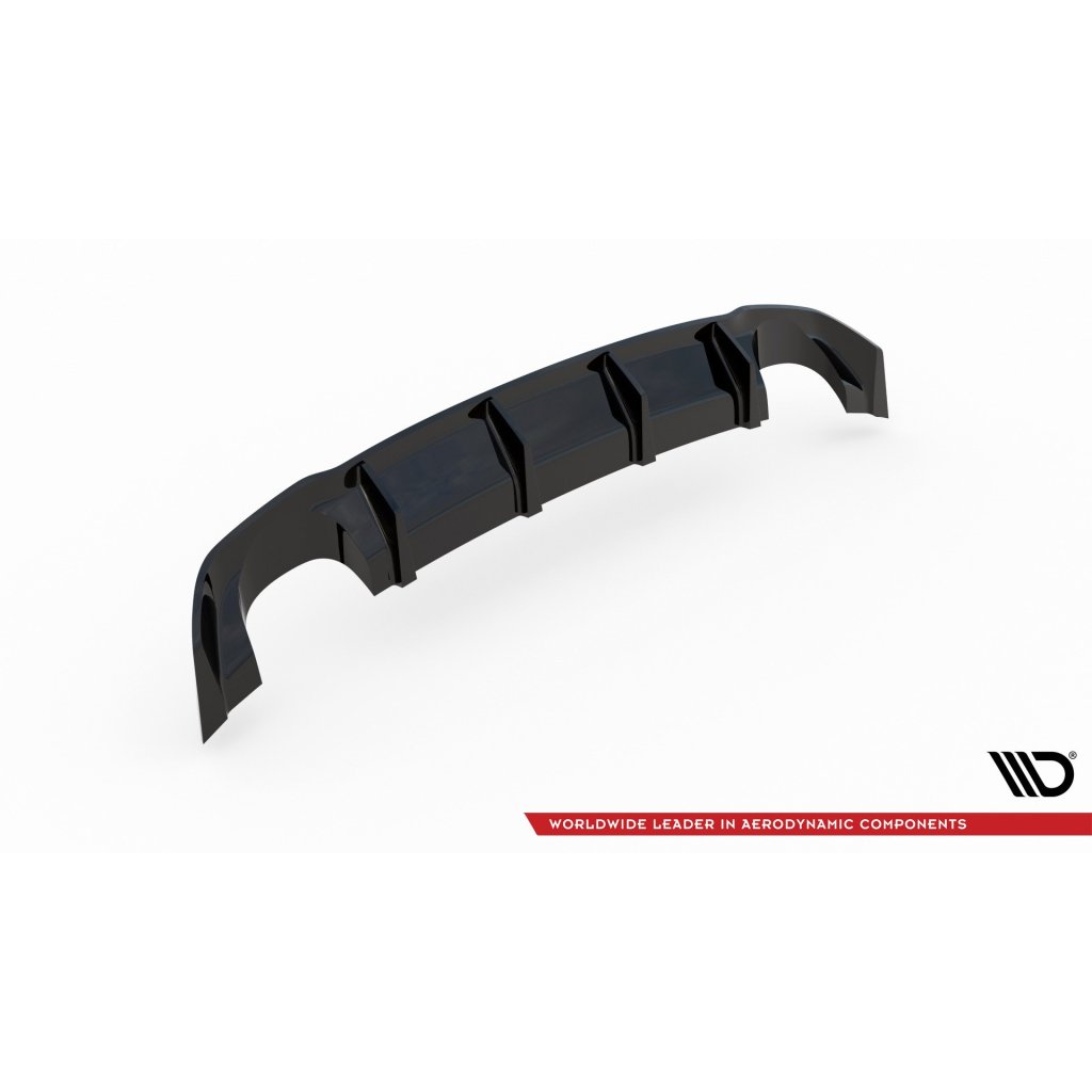 Maxton Design vložka zadního nárazníku pro Seat Leon Cupra Mk3, černý lesklý plast ABS