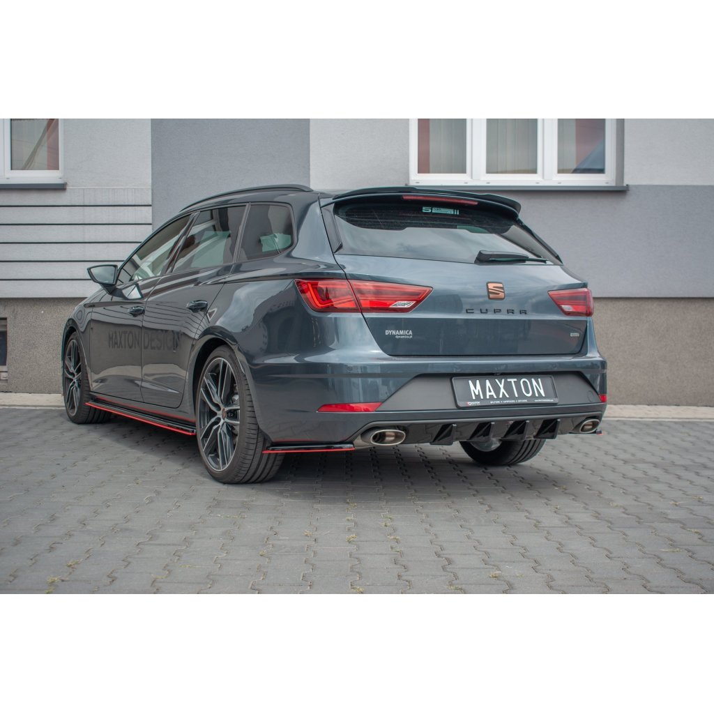 Maxton Design vložka zadního nárazníku pro Seat Leon Cupra Mk3 Facelift, carbon-Look, Combi