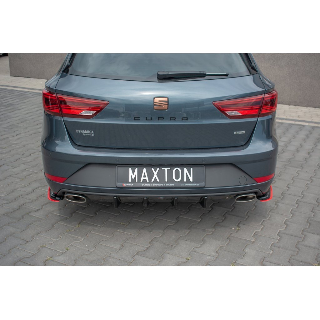 Maxton Design vložka zadního nárazníku pro Seat Leon Cupra Mk3 Facelift, carbon-Look, Combi