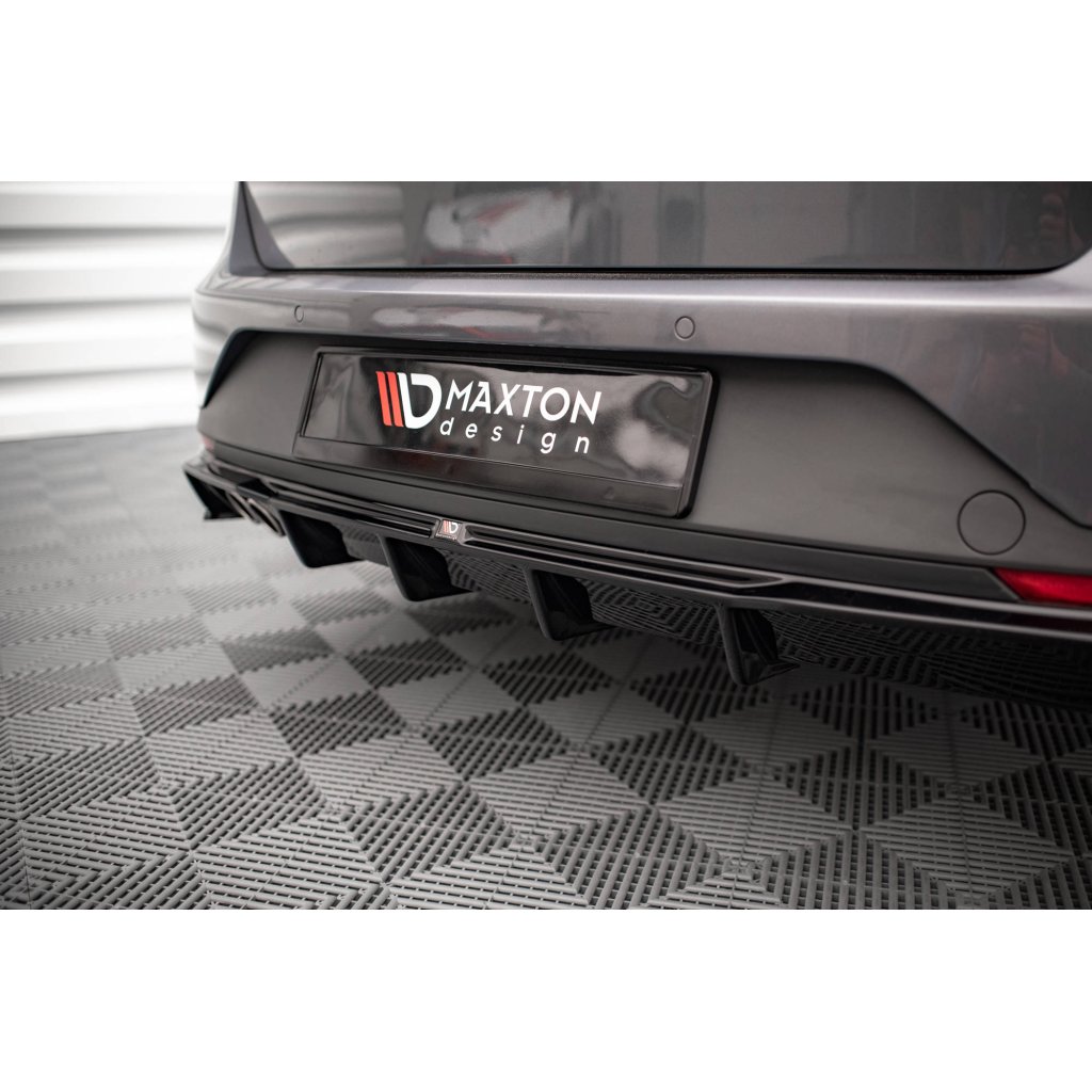 Maxton Design vložka zadního nárazníku pro Seat Leon FR Mk3, černý lesklý plast ABS, Sportstourer