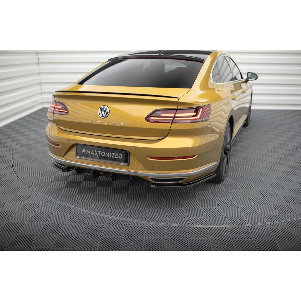 Maxton Design vložka zadního nárazníku pro Volkswagen Arteon, černý lesklý plast ABS