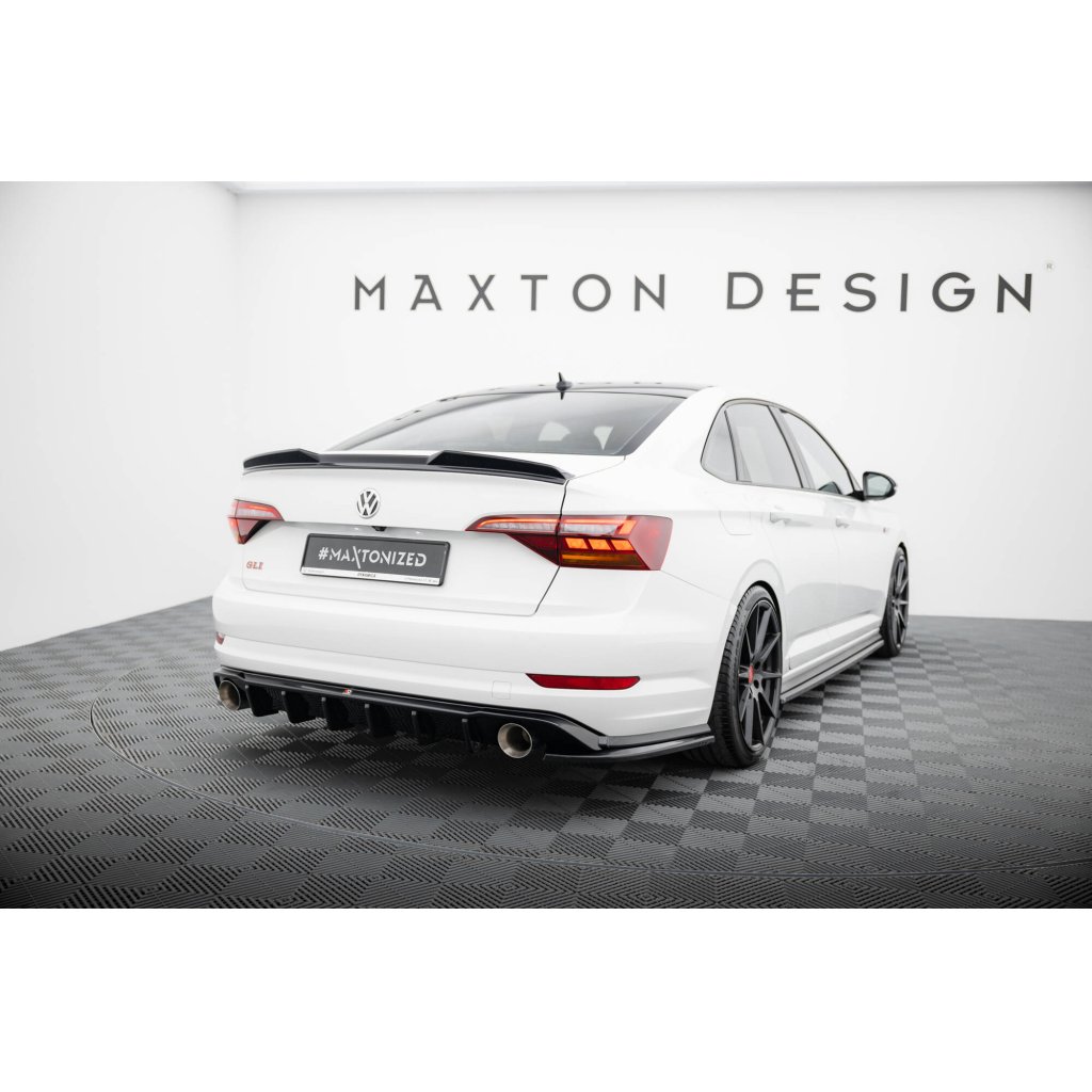 Maxton Design vložka zadního nárazníku pro Volkswagen Jetta Mk7 GLI, černý lesklý plast ABS