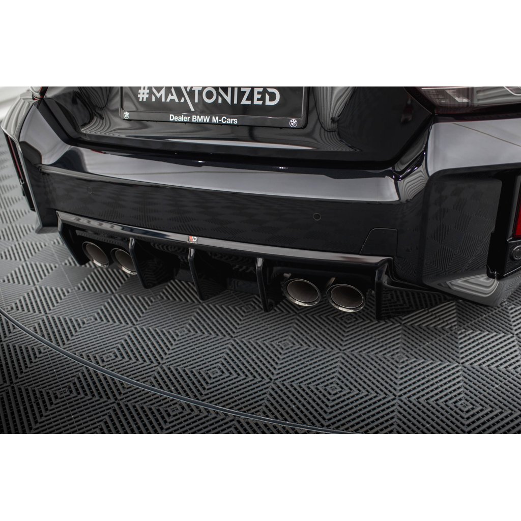 Maxton Design vložka zadního nárazníku ver.1 pro BMW M2 G87, černý lesklý plast ABS