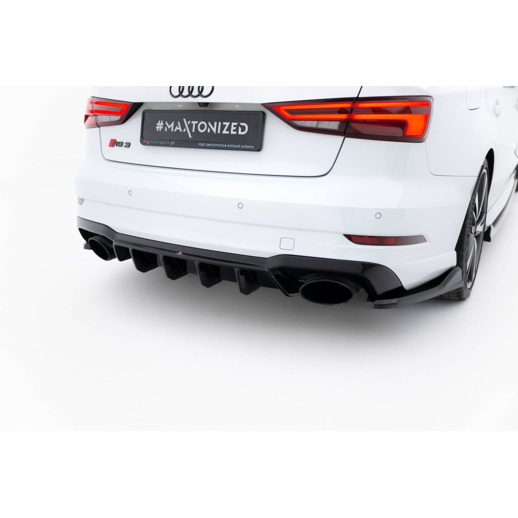 Maxton Design vložka zadního nárazníku ver.2 pro Audi RS3 8V FL, černý lesklý plast ABS, Sedan