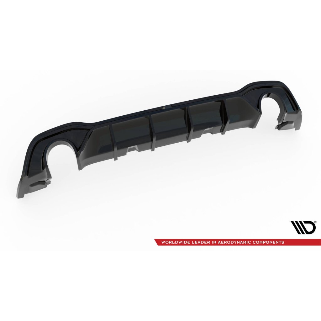 Maxton Design vložka zadního nárazníku ver.2 pro Volkswagen Golf GTI Mk8, černý lesklý plast ABS
