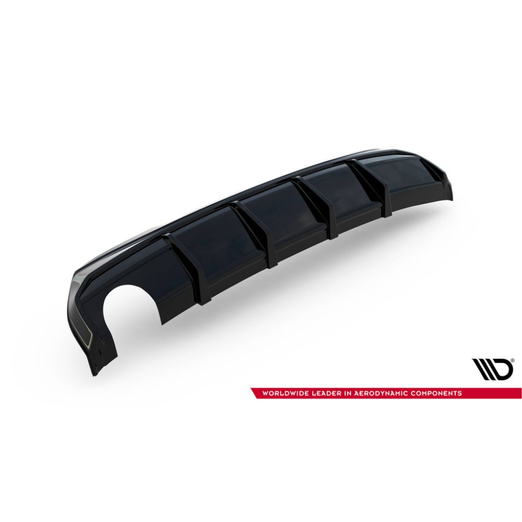 Maxton Design vložka zadního nárazníku ver.3 pro BMW řada 1 F40, černý lesklý plast ABS, M-Pack, s jednoduchou koncovkou na jedné straně