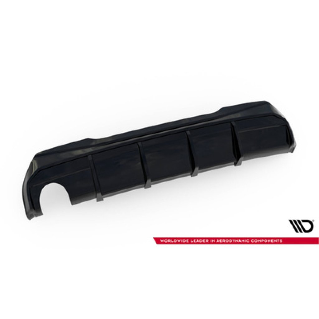 Maxton Design vložka zadního nárazníku ver.3 pro BMW řada 1 F40, černý lesklý plast ABS, M-Pack, s jednoduchou koncovkou na jedné straně