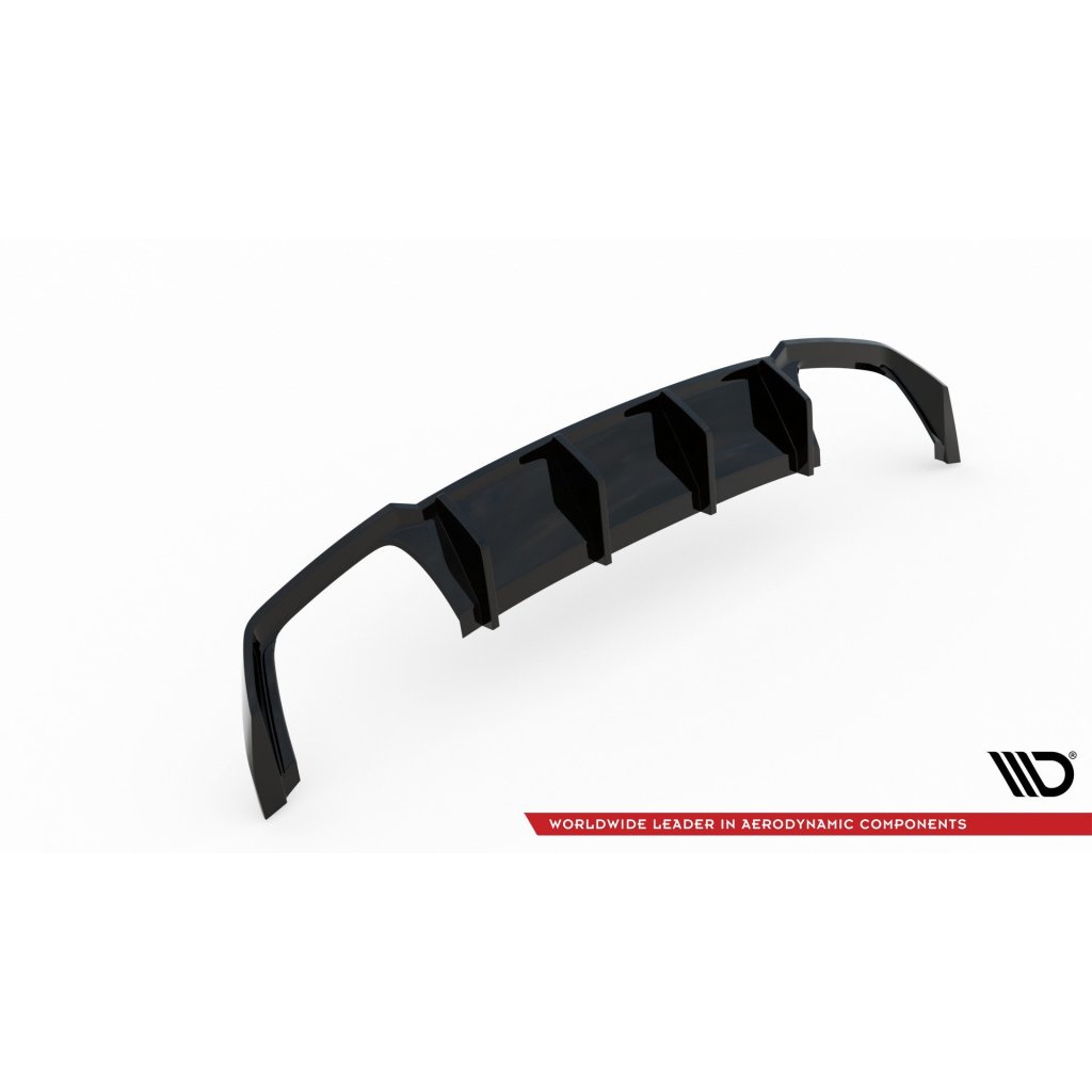 Maxton Design vložka zadního nárazníku ver.3 pro Seat Leon Cupra Mk3 Facelift, černý lesklý plast ABS