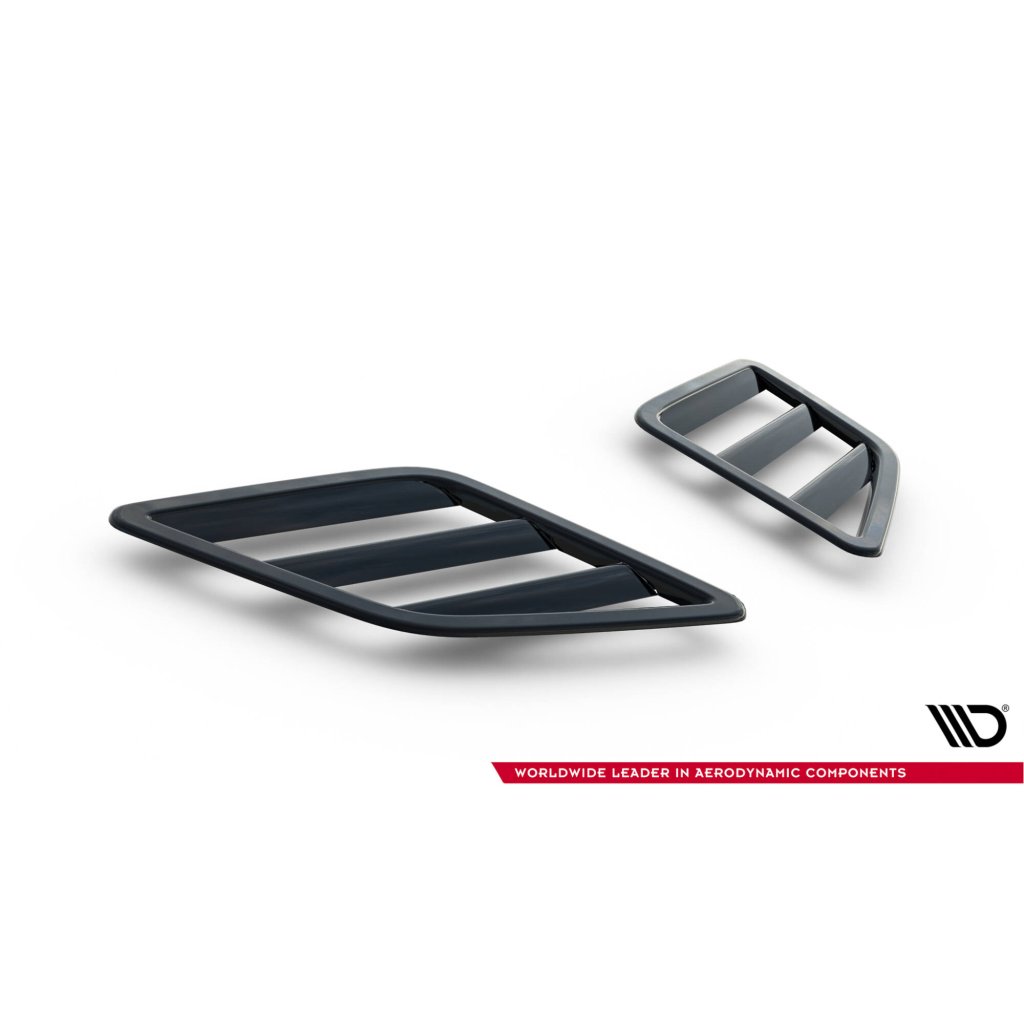 Maxton Design výdechy kapoty pro Ford Focus RS Mk3, černý lesklý plast ABS