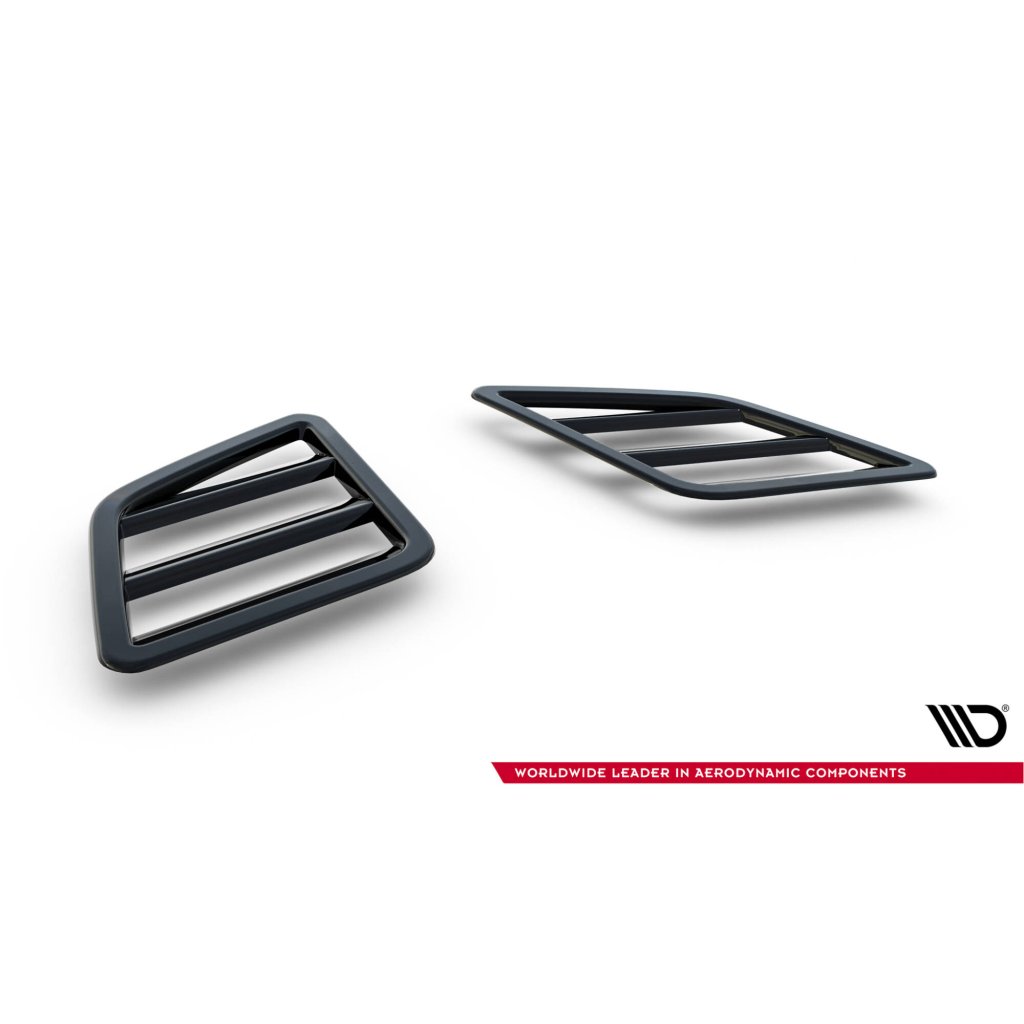 Maxton Design výdechy kapoty pro Ford Focus RS Mk3, černý lesklý plast ABS