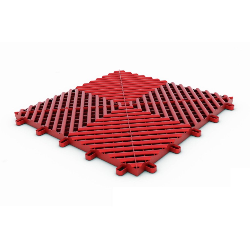 Maxton Floor modulární plastová podlaha, dlaždice 33,3 cm x 33,3 cm, barva: červená