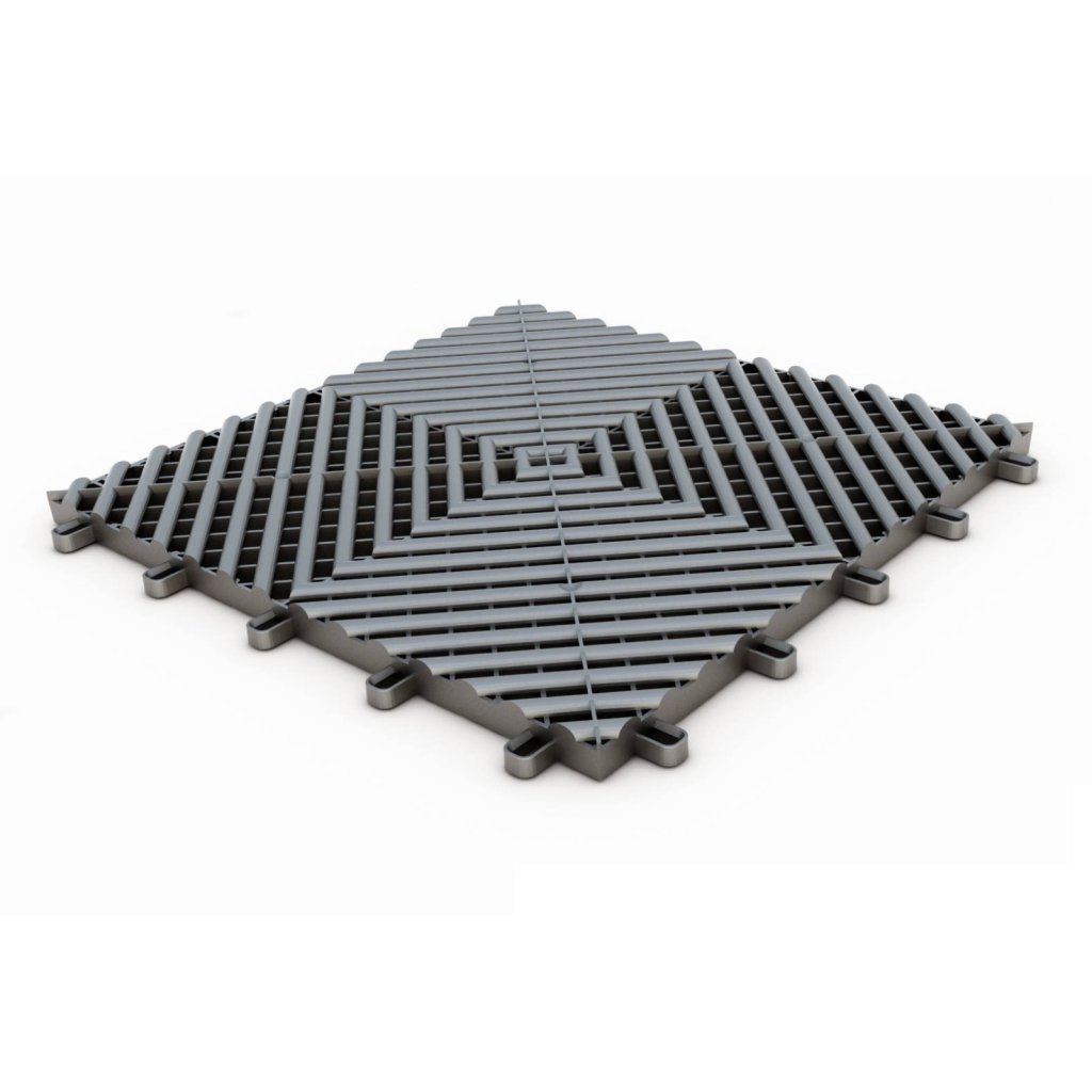 Maxton Floor modulární plastová podlaha, dlaždice 33,3 cm x 33,3 cm, barva: tmavě šedá