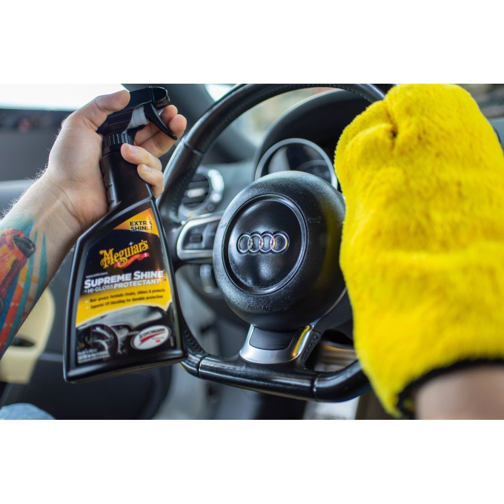 Meguiar's Supreme Shine Vinyl & Rubber Protectant - ochrana interiérových plastů, vysoký lesk, 473 ml