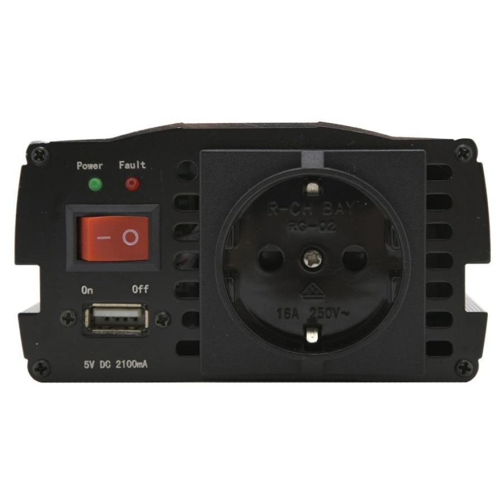 Měnič napětí 12/230V 600W + USB, 07109