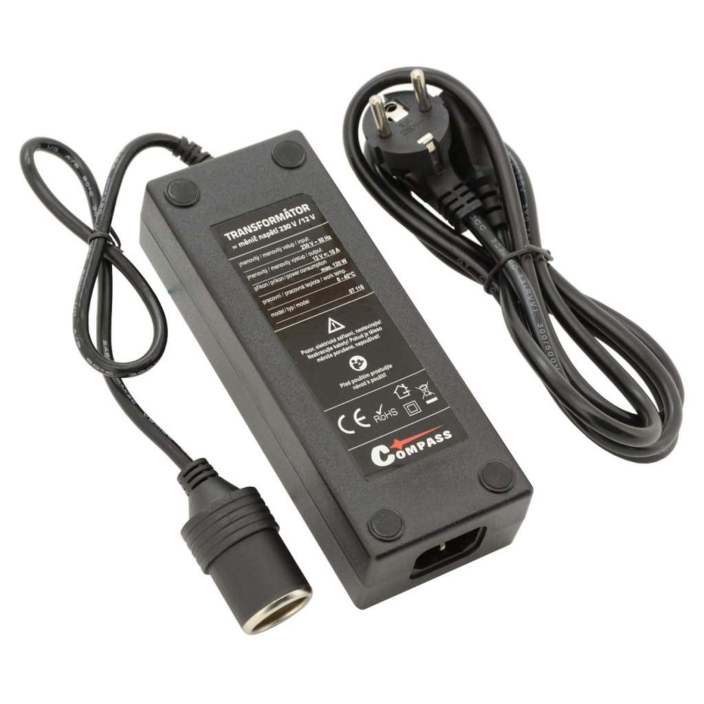 Měnič napětí, 220V/12V, 10Amp, 07116