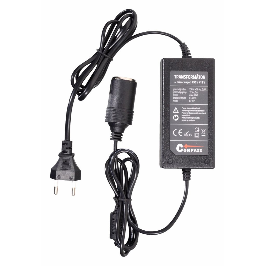 Měnič napětí, 220V/12V, 5Amp, 07117