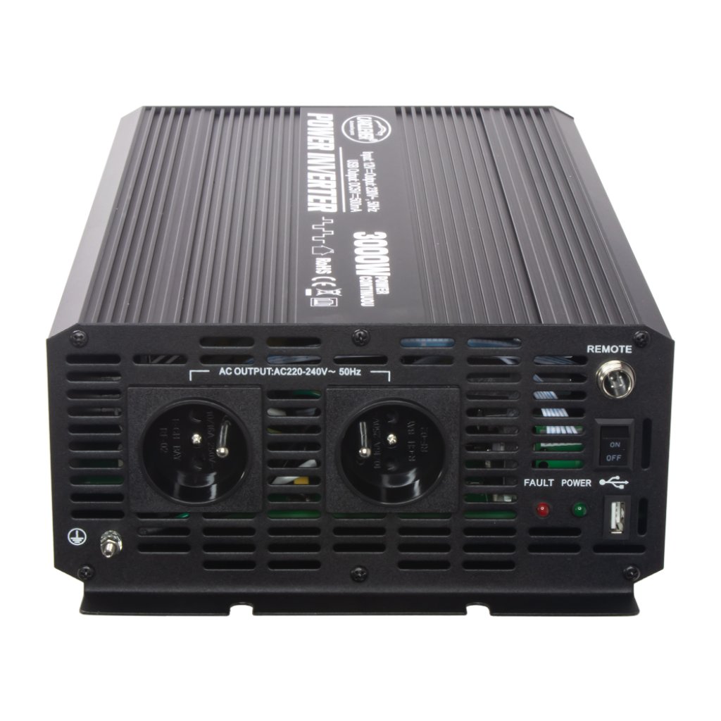 Měnič napětí z 12/230V + USB, 3000W