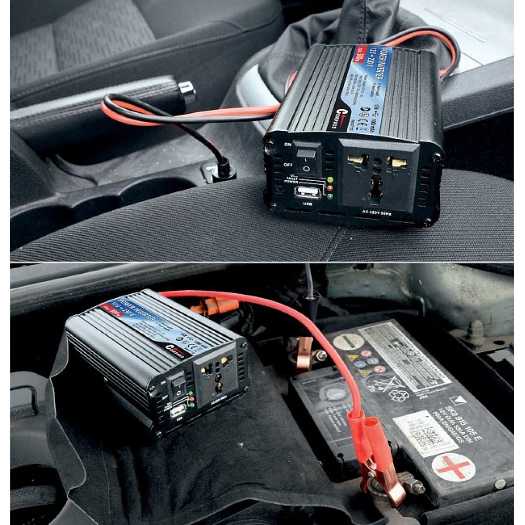 Měnič napětí z 12V na 230V, 300W + USB, 07112