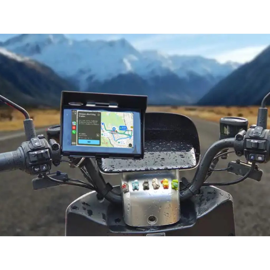Monitor 5" na motocykl s Apple CarPlay, Android auto, Bluetooth, mini USB, micro SD