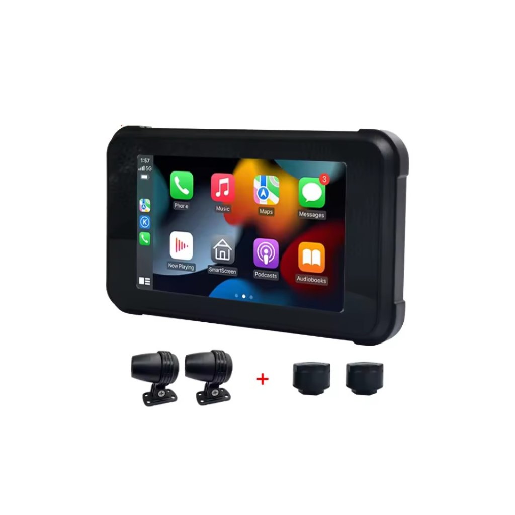 Monitor 5" na motocykl s Apple CarPlay, Android auto, Bluetooth, USB, micro SD, TPMS
