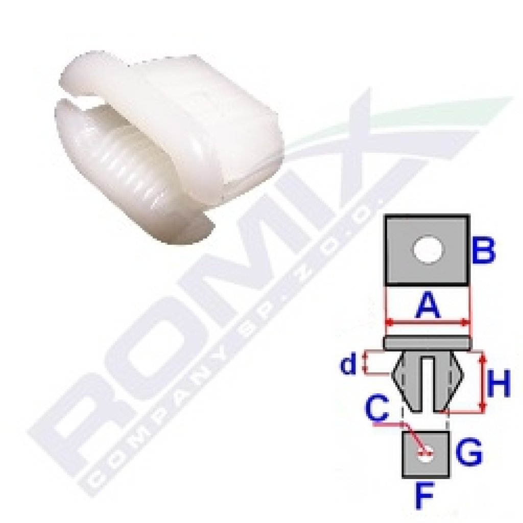 Montážní kostka A-16,6; B-9,8; C-11x2,4; F-12,6; G-7,4; H-8,5mm (baleni 10ks)