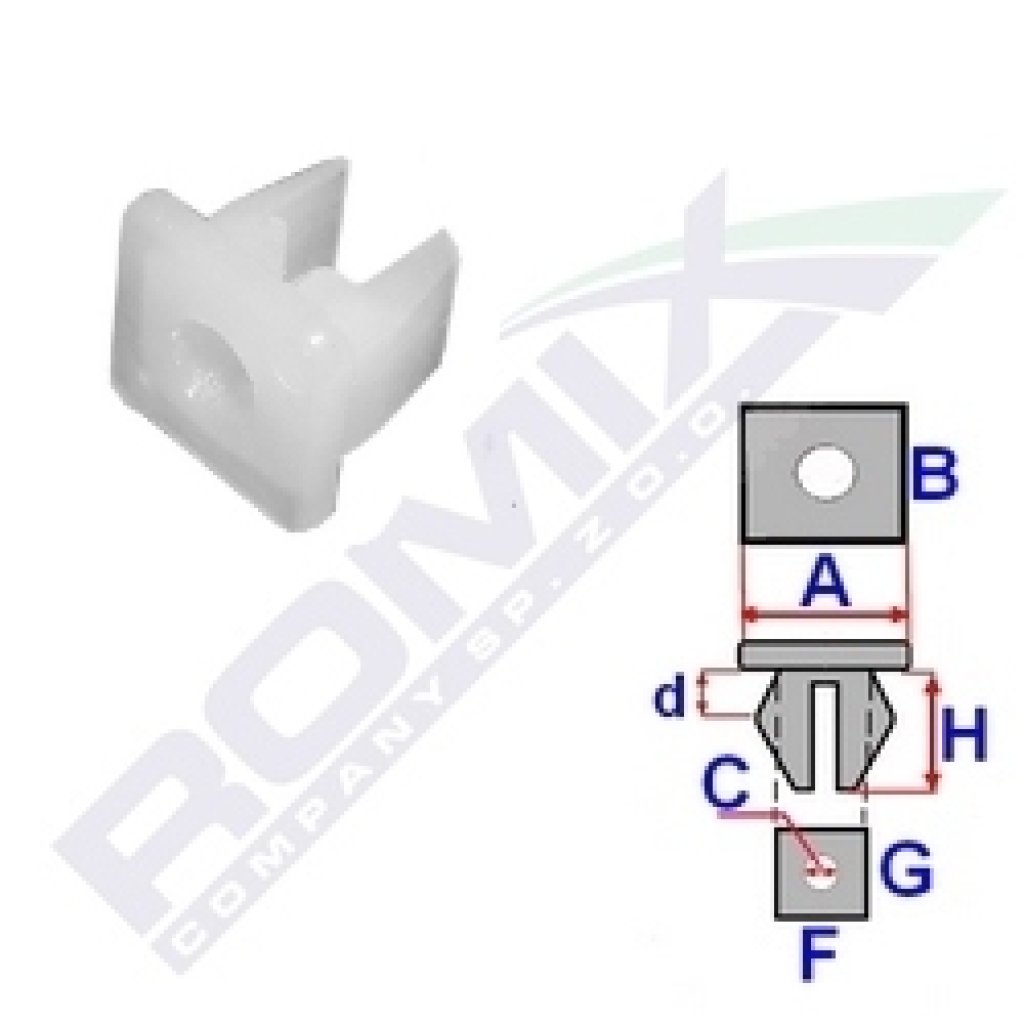 Montážní kostka A-9,6; B-9,6; C-3,5; F-7,2; G-6,8; H-6,3mm (balení 25ks)